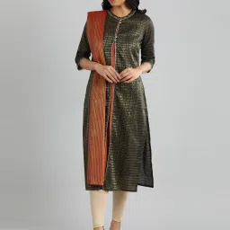 Aurelia Brown Cotton Zari Work Dupatta image 2