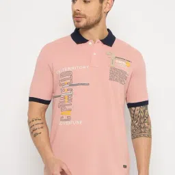 Duke Dusty Pink Slim Fit Printed Polo T-Shirt-image-94