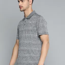 ALCIS Black Melange Regular Fit Sports Polo T-Shirt image 3