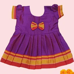 Mom and Me Purple Cotton Dresses-image-8