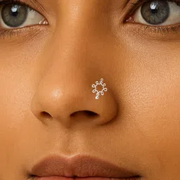 Sangria Intricate Pattern Indian Style Nosepin with Wire image 4