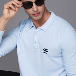 WROGN Men Polo Collar Slim Fit Long Sleeves T-shirt-picture-7