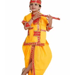 Kaku Fancy dresses Boys Krishna Costume Kurta With Dhoti Pants & Accessories-picture-42