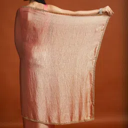 LOROFY Beads and Stones Organza Tussar Saree image 4