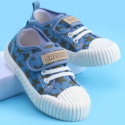 Pine Kids Velcro Closure Casual Shoes with Star Print - Beige-picture-18
