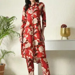 TANISHA Floral Cotton Printed Shirt Collar Tunic with Trousers Co-Ords-picture-27