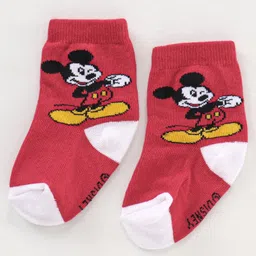cute walk by babyhug Cutewalk By Babyhug Anti Bacterial Ankle Length Socks Mickey Mouse Design Pack Of 3 - Multicolour image 2