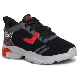 ABROS Play Big Text Designed Colour Blocked Lace Up Shoes - Black & Red image 3