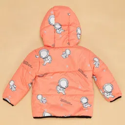 Pantaloons Baby Full Sleeves Space Theme Printed Jacket - Orange image 4