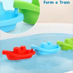 Babyhug Bath Time Floating Boats| Bath Toys for Kids| 10 Boats| Multi-Color Toddler Activity Toy| Baby Tub Toy image 3