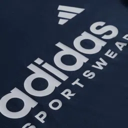 ADIDAS KIDS Knit Half Sleeves T-Shirt with Brand Logo Graphic & Tape Detailing - Navy Blue image 4