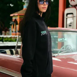 Bonkers Corner Women Printed Hooded Pullover Sweatshirt image 4
