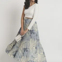 ZWERLON Women Abstract Printed A-Line Maxi Skirt image 4