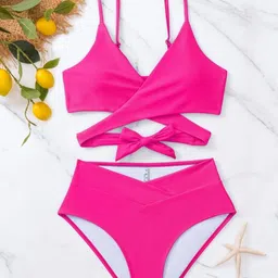 feuty Halter Neck Swim Bikini Set image 5