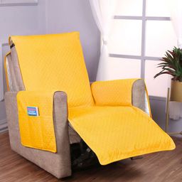 HOKIPO Yellow Polyester 1 Piece Sofa Cover With Arms-picture-26