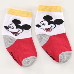 cute walk by babyhug Cutewalk By Babyhug Anti Bacterial Ankle Length Socks Mickey Mouse Design Pack Of 3 - Multicolour image 5