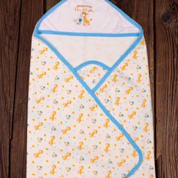 Mittenbooty Baby Hooded Wrap single Ply -Giraffe Print-yellow image 5