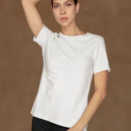 Moda Rapido Women Cotton Bio Finish solid T-shirt-image-22