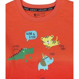 Bodycare Kids Tomato Red Cotton Printed T-Shirt image 3