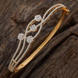 Kushal's Fashion Jewellery White Rhodium Gold-Plated Party Zircon Kada-picture-45