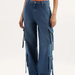 United Colors of Benetton Blue Cotton Mid Rise Jeans image 1