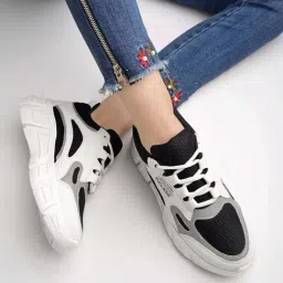 Shoetopia Kids Black & White Casual Sneakers-image-37