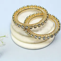 Biba Set Of 2 Gold-Plated Stone Studded Bangles-image-5