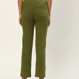 BRINNS Green Regular Fit Mid Rise Knitted Trousers image 2