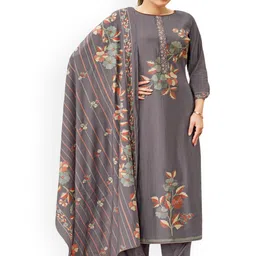 DRAVINAM Trends Embroidered Unstitched Dress Material-picture-35