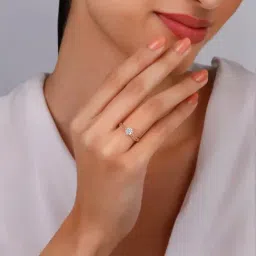 GIVA 18k Rose Gold Peak Elegance Lab Grown Diamond Ring image 3