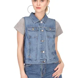 Kotty Blue Sleeveless Denim Jacket image 1