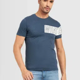 Camla Blue Regular Fit Printed T-Shirt image 1