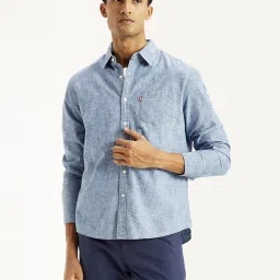Levi's Light Blue Cotton Regular Fit Floral Print Shirt image 1