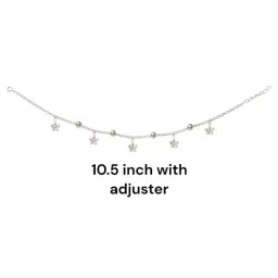 Taraash 925 Sterling Silver Beaded Flower Charm Single Anklet for Women image 4