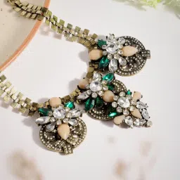 Sohi Multicolour Designer Statement Stones Necklace image 1