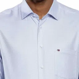 Tommy Hilfiger Blue Cotton Regular Fit Structured Shirt image 5