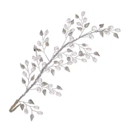 Saraf Rs Jewellery Silver Toned White Pearl Embellished Tiara For Girls & Women image 1