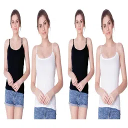 Dollar Missy Black & White Cotton Camisole (Pack of 4)-image-97