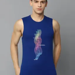 Allen Solly Blue Cotton Snug Fit Printed Vest-picture-32