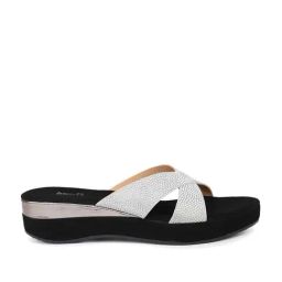 inc.5 Inc 5 Women's Silver Cross Strap Wedges-picture-36