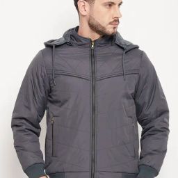 Duke Grey Slim Fit Hooded Jacket-picture-23