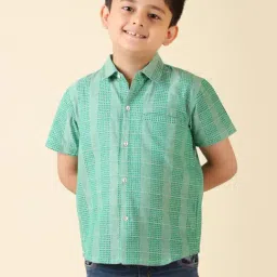 Fabindia Kids Green Printed Shirt-picture-29
