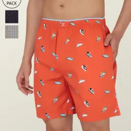 XYXX Multi Cotton Relaxed Fit Checks Boxers - Pack Of 3-picture-34