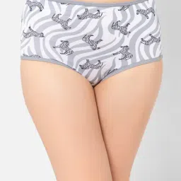 Clovia Grey Printed Hipster Panty-picture-32