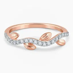 GIVA 14k Rose Gold Leafy Legacy Lab Grown Diamond Ring image 2
