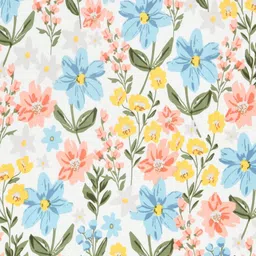 haus & kinder Blue & Yellow Floral Printed Single Bedsheet Set 1.53 cm x 2.25 cm image 4