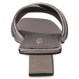Metro Women's Gun Metal Cross Strap Sandals image 5