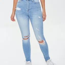 FOREVER 21 WOMEN HIGH WAIST SKINNY FIT REGULAR LENGTH JEANS image 4