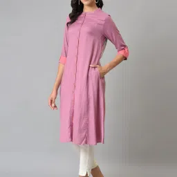 W Pink A Line Kurta image 3