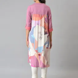 W Pink A Line Kurta image 2